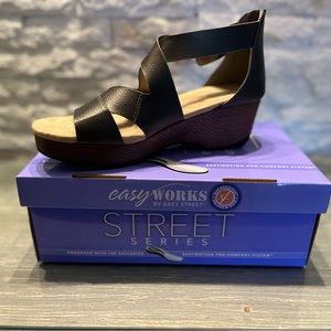 Easy Works Street Series open toed wedge sandal.